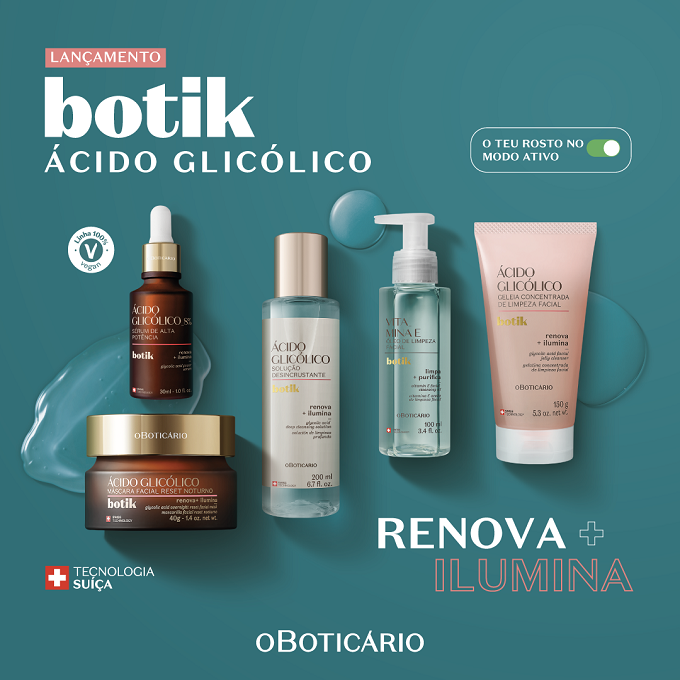 Botik lança linha de Ácido Glicólico Botik lança linha de Ácido Glicólico