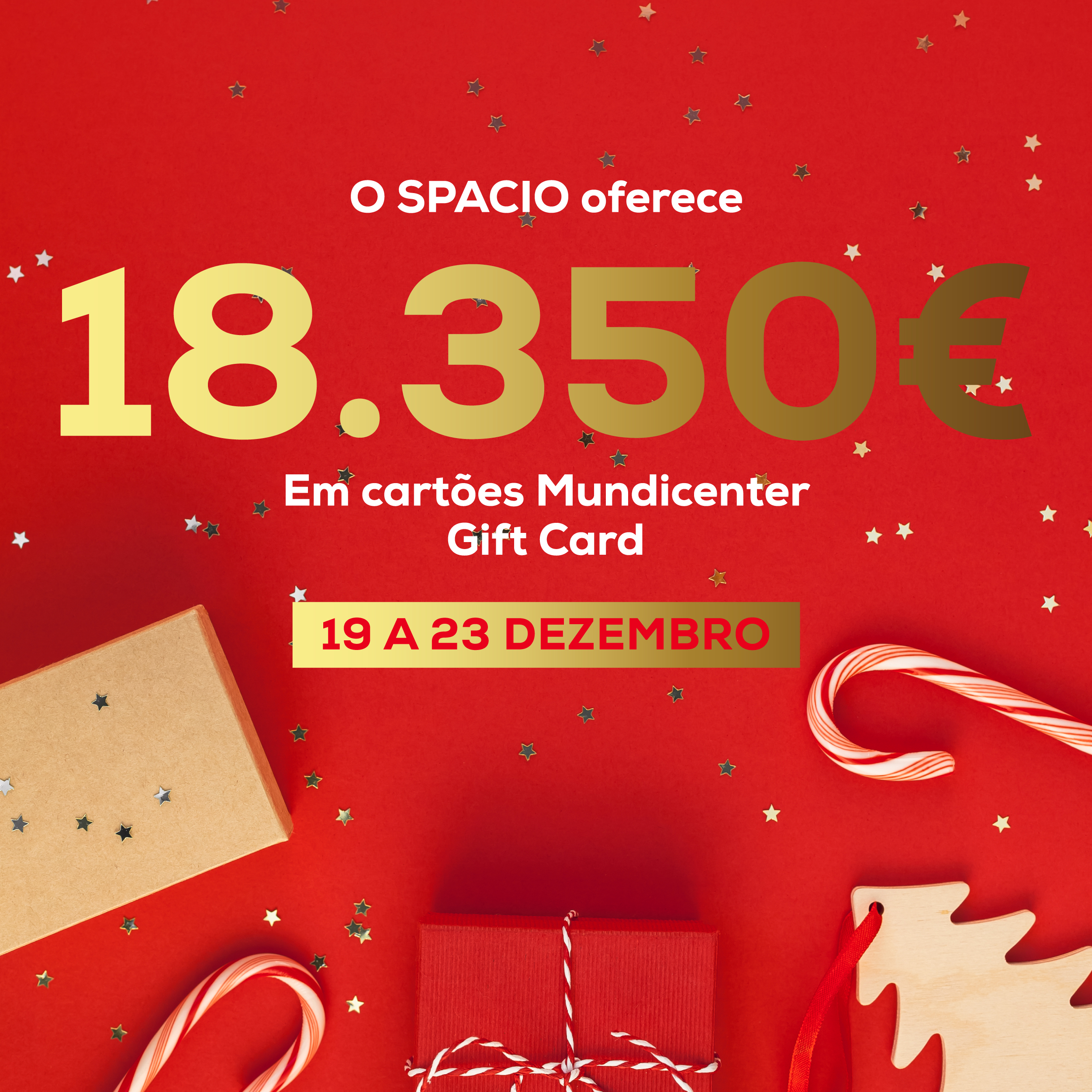 Estamos a oferecer 18.350€ em cartões Mundicenter Gift Card