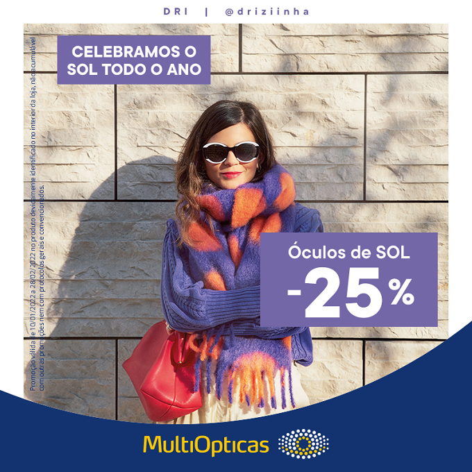 Óculos de sol com 25% de desconto Óculos de sol com 25% de desconto
